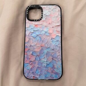Casetify iPhone 15 Plus - Pink Blue Purple Floral Texture Phone Case